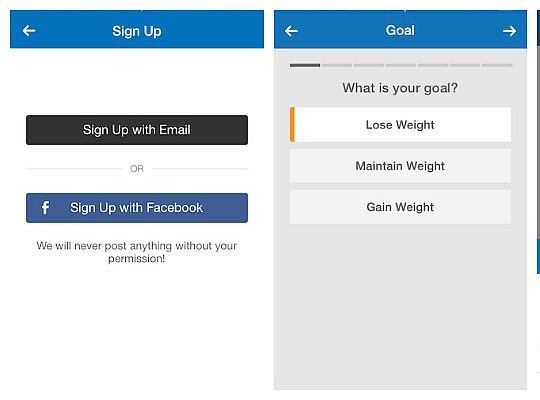 myfitnesspal set up